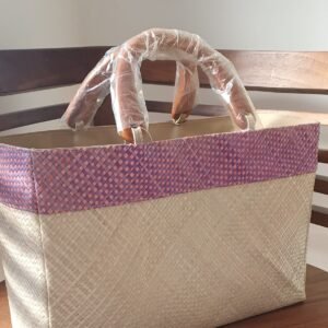 Pandan Bag with Wooden Handle